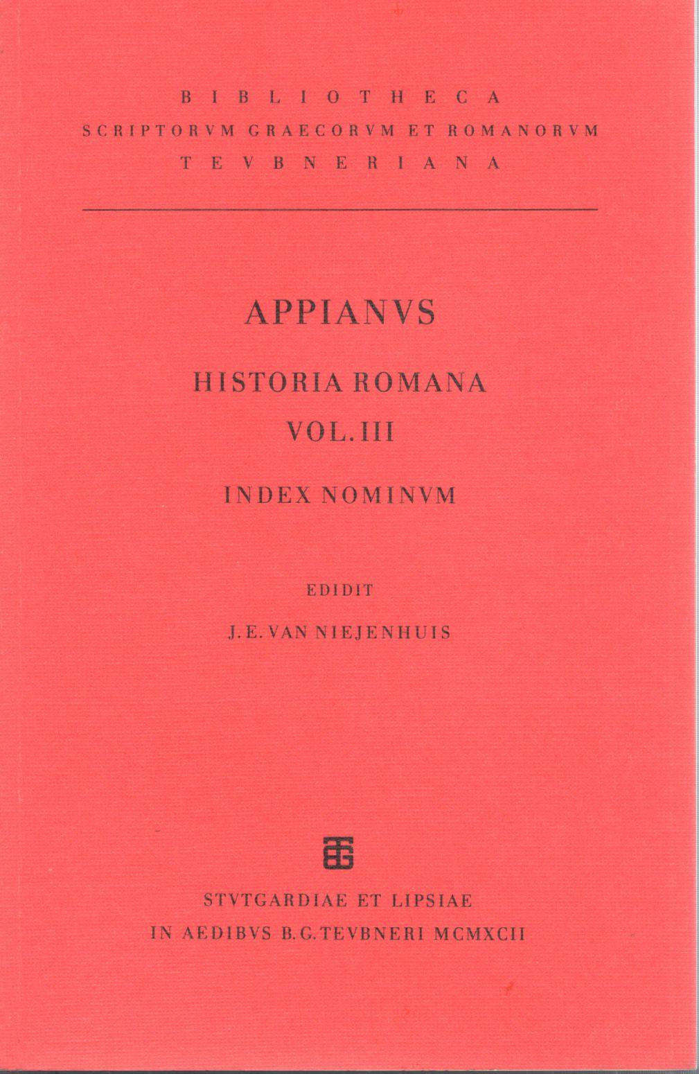 APPIANI HISTORIA ROMANA VOL. III - INDEX NOMINUM