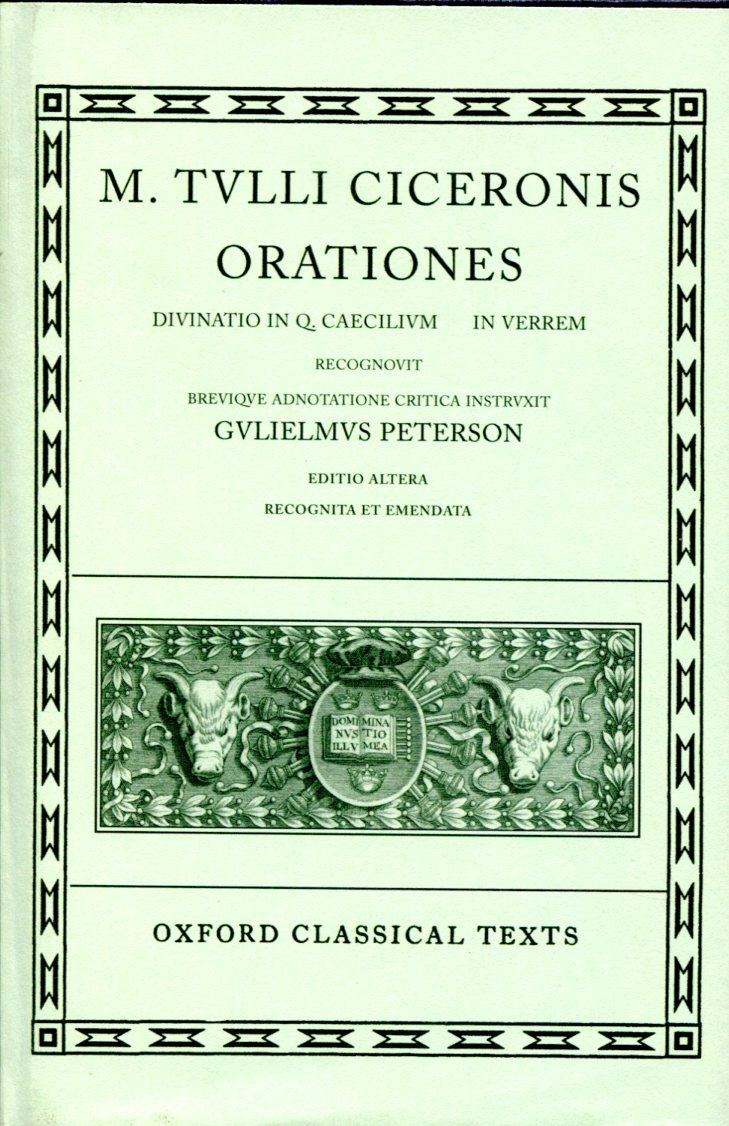 CICERO ORATIONES. VOL. III (VERRINAE)