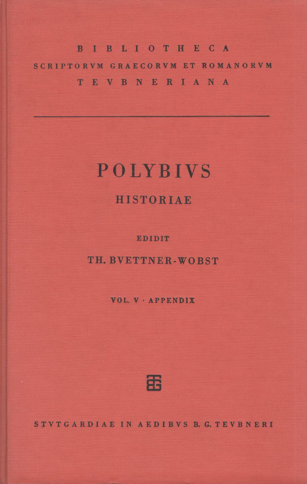 POLYBII HISTORIAE VOL. V - APPENDIX