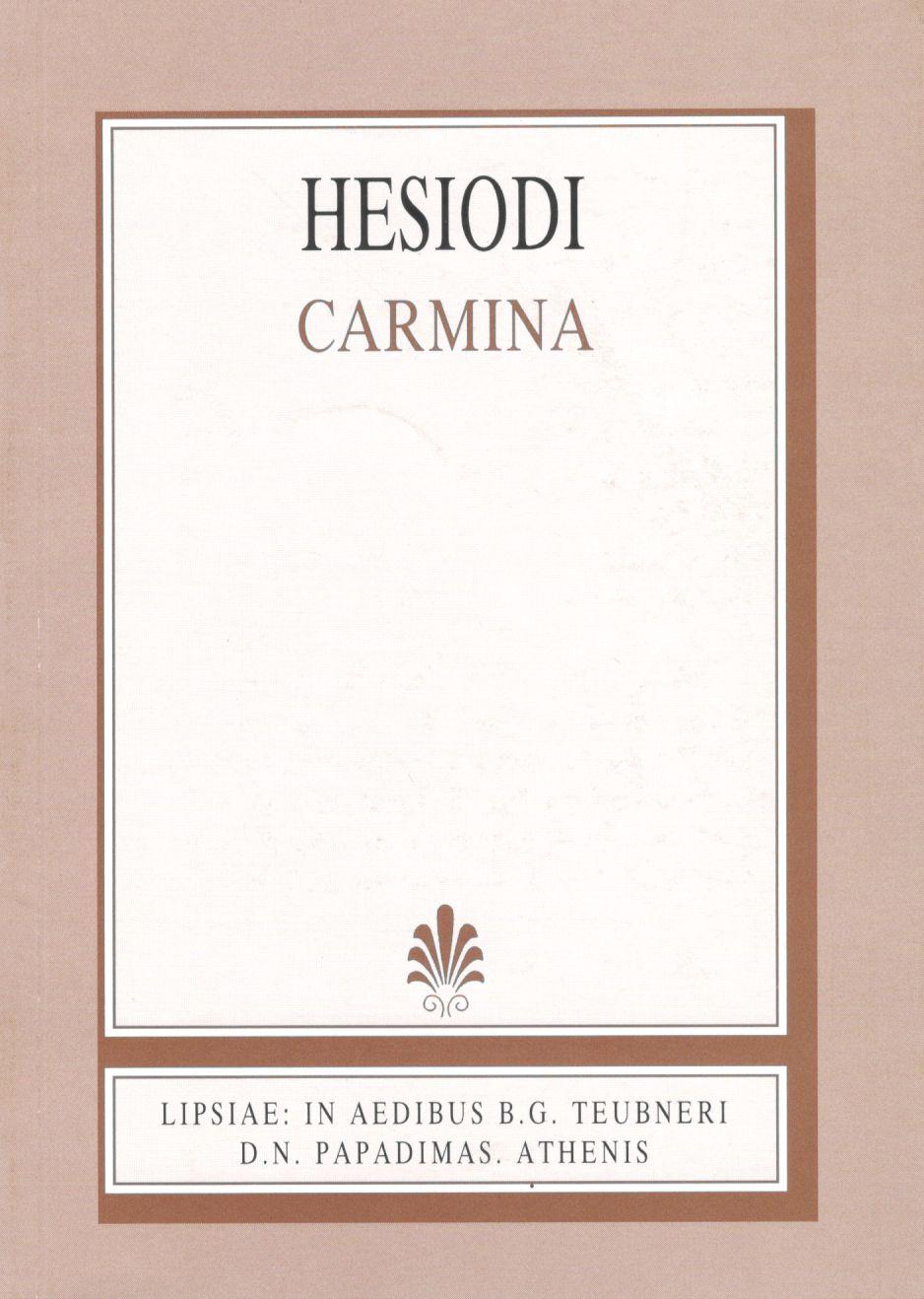 HESIODI, CARMINA (ΗΣΙΟΔΟΥ, ΑΣΜΑΤΑ) {ΧΑΡΤΟΔΕΤΟ}