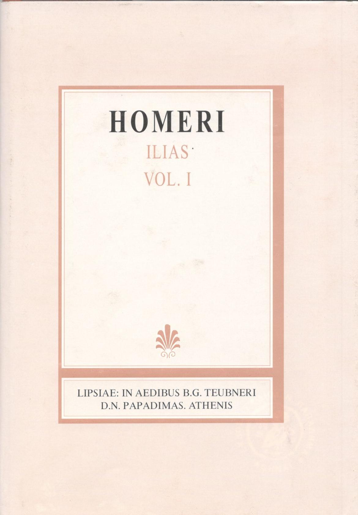 HOMERI, ILIAS, VOL. I, (ΟΜΗΡΟΥ, ΙΛΙΑΣ, ΡΑΨΩΔΙΑΙ Α-Μ, Τ. Α