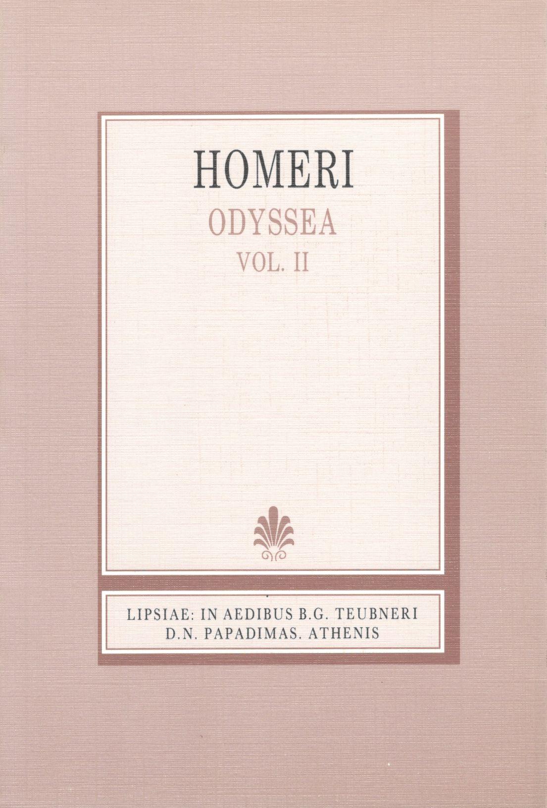 HOMERI, ODYSSEA, VOL. II, (ΟΜΗΡΟΥ, ΟΔΥΣΣΕΙΑ, ΡΑΨΩΔΙΑΙ Ν-Ω, Τ. Β