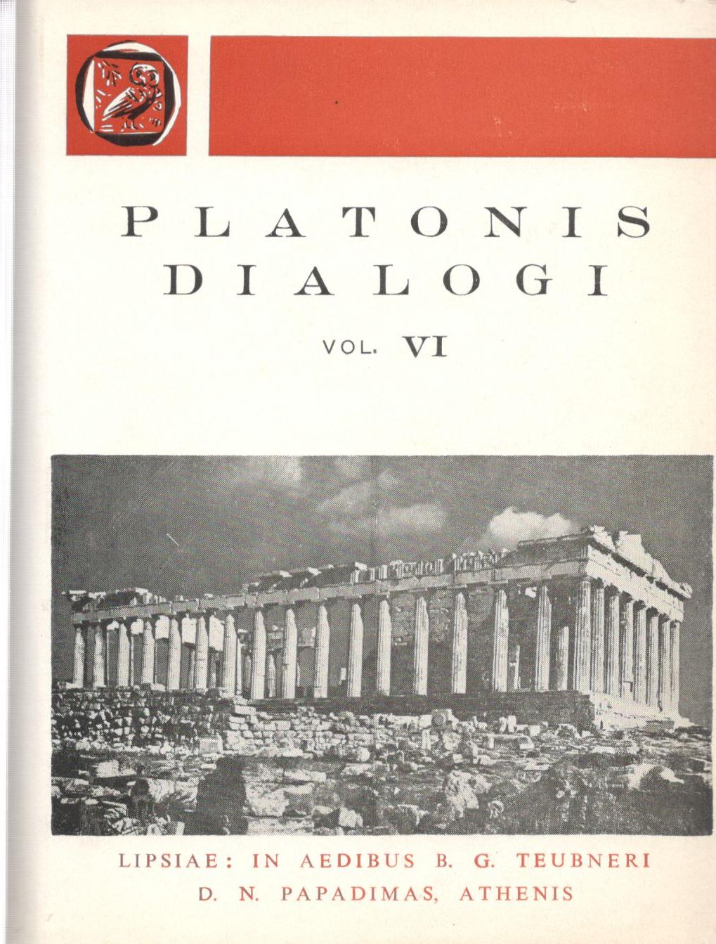 PLATONIS, DIALOGI, VOL. VI, (ΠΛΑΤΩΝΟΣ, ΔΙΑΛΟΓΟΙ, Τ. ΣΤ